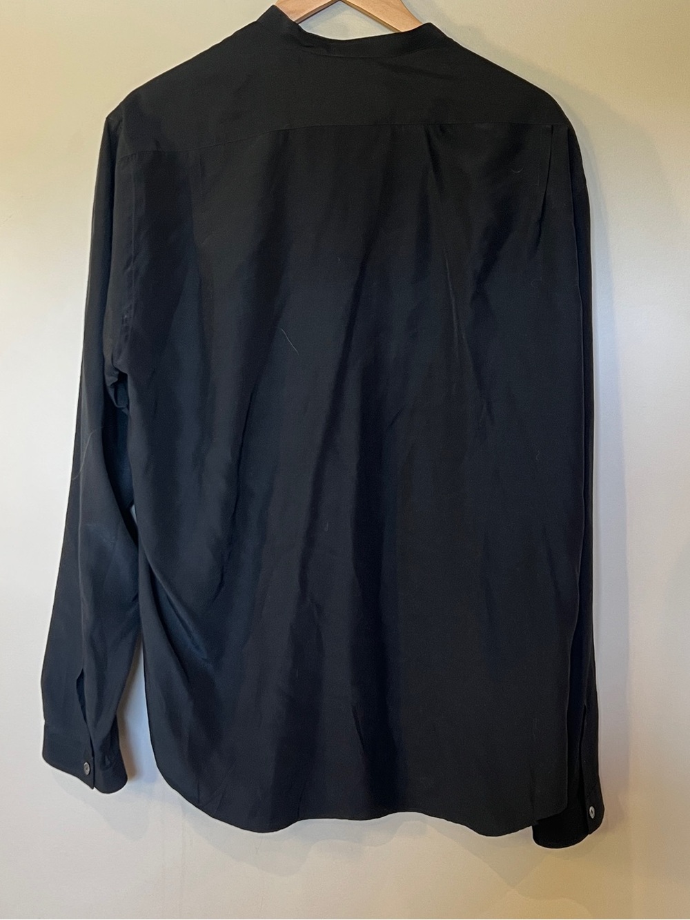 Armani Collezioni Black Silk Blend Button Up Shirt Men’s XL Luxury Designer - Picture 4 of 8